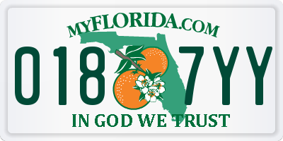 FL license plate 0187YY