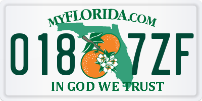 FL license plate 0187ZF