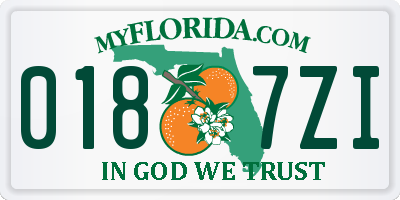 FL license plate 0187ZI