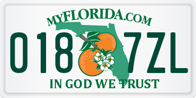 FL license plate 0187ZL