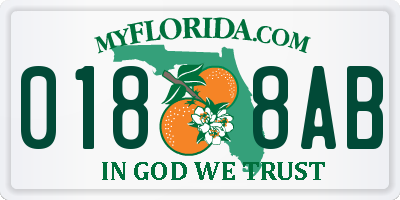 FL license plate 0188AB
