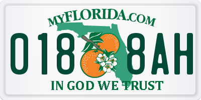 FL license plate 0188AH
