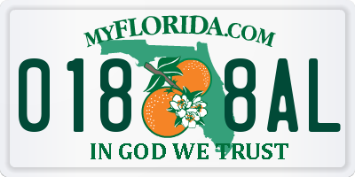 FL license plate 0188AL