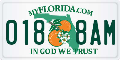 FL license plate 0188AM
