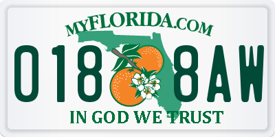 FL license plate 0188AW