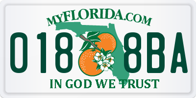 FL license plate 0188BA