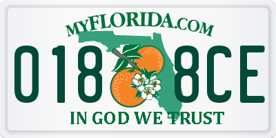 FL license plate 0188CE