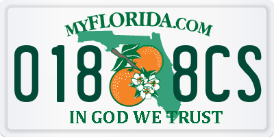 FL license plate 0188CS