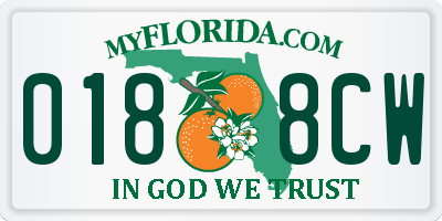 FL license plate 0188CW