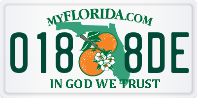 FL license plate 0188DE