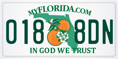 FL license plate 0188DN
