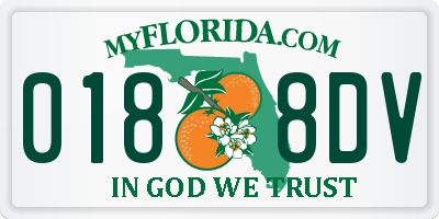 FL license plate 0188DV