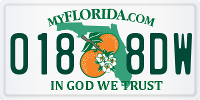 FL license plate 0188DW