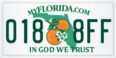 FL license plate 0188FF