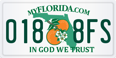 FL license plate 0188FS