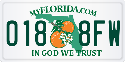 FL license plate 0188FW