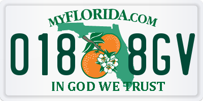 FL license plate 0188GV
