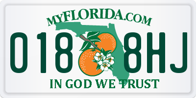 FL license plate 0188HJ