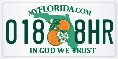 FL license plate 0188HR