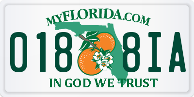 FL license plate 0188IA