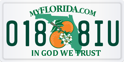 FL license plate 0188IU