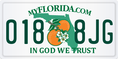 FL license plate 0188JG