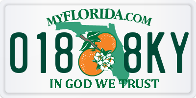 FL license plate 0188KY