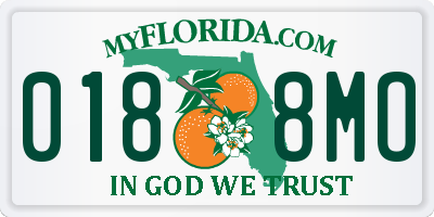 FL license plate 0188MO