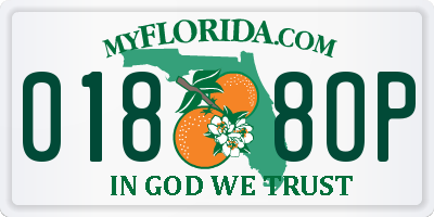 FL license plate 0188OP