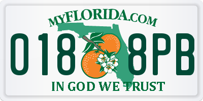FL license plate 0188PB