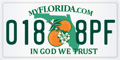 FL license plate 0188PF