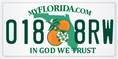 FL license plate 0188RW