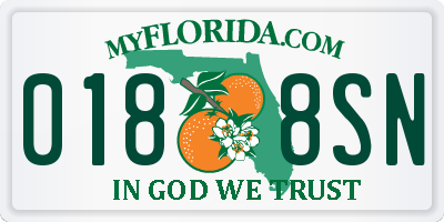 FL license plate 0188SN
