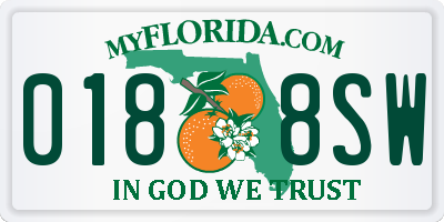 FL license plate 0188SW