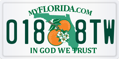 FL license plate 0188TW