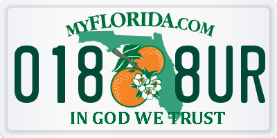 FL license plate 0188UR