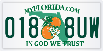 FL license plate 0188UW