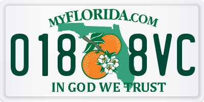 FL license plate 0188VC
