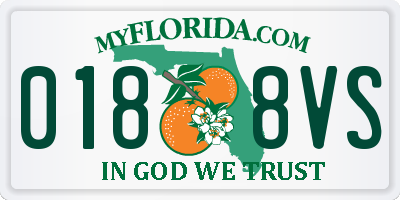 FL license plate 0188VS