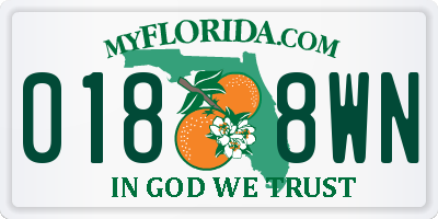 FL license plate 0188WN