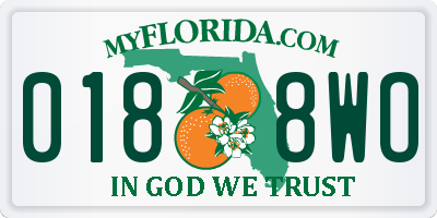 FL license plate 0188WO