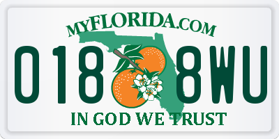 FL license plate 0188WU