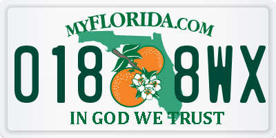 FL license plate 0188WX
