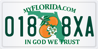 FL license plate 0188XA