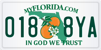 FL license plate 0188YA