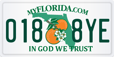 FL license plate 0188YE