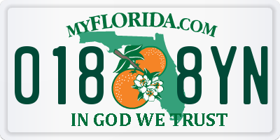 FL license plate 0188YN