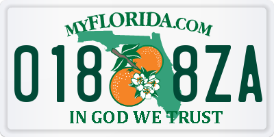 FL license plate 0188ZA