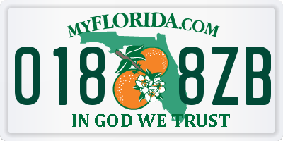 FL license plate 0188ZB