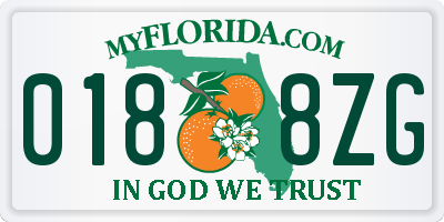FL license plate 0188ZG